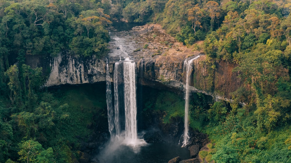 aerial photo of waterfalls during daytime