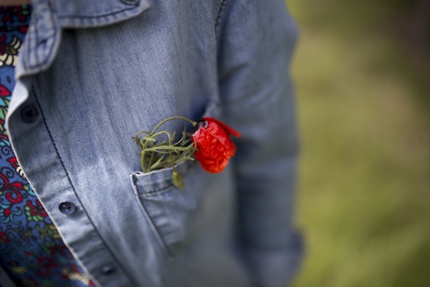 Close-up of a pastel-toned t-shirt with delicate embroidery, styled with casual denim.