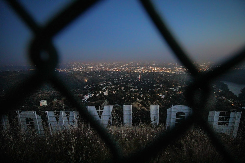 Hollywood signboard on mountain