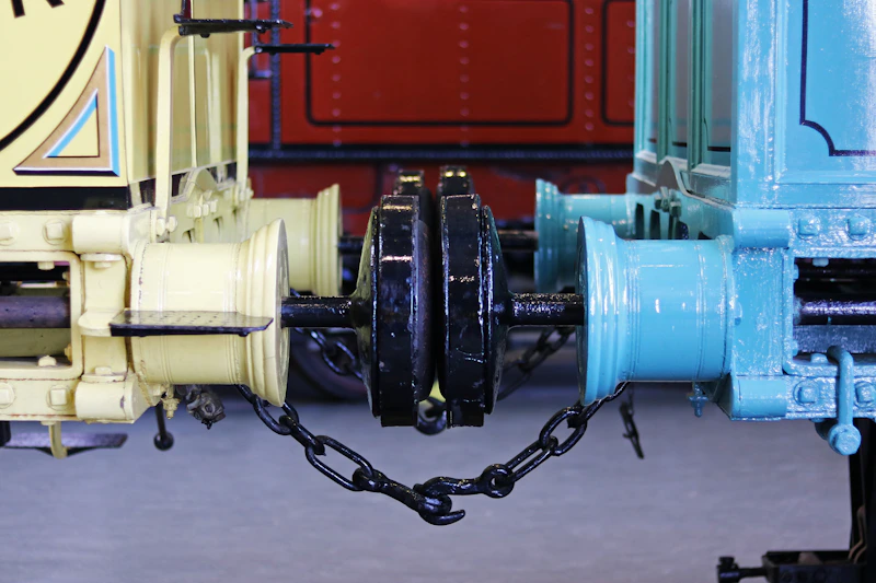 Yellow and blue metal machine, symbolizing innovation