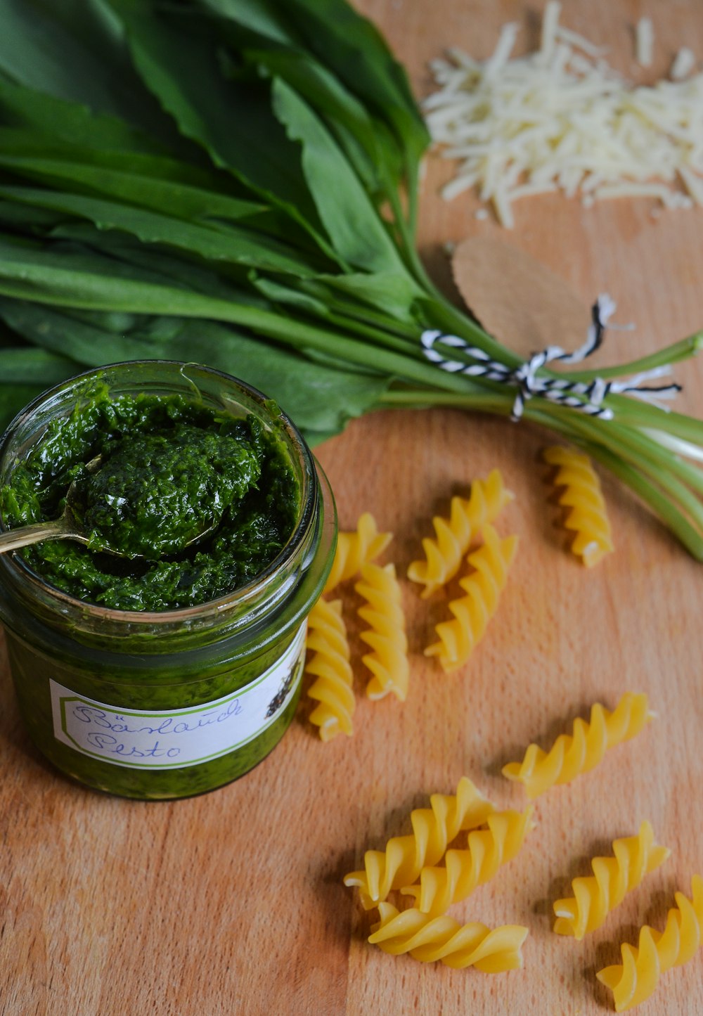 herb in glass jar