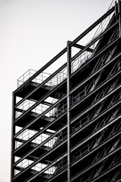 grayscale photo of building