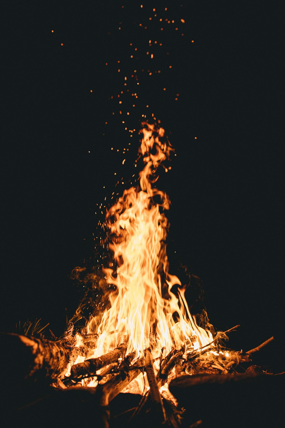 fire during nighttime