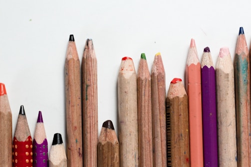 close-up photo of color pencil