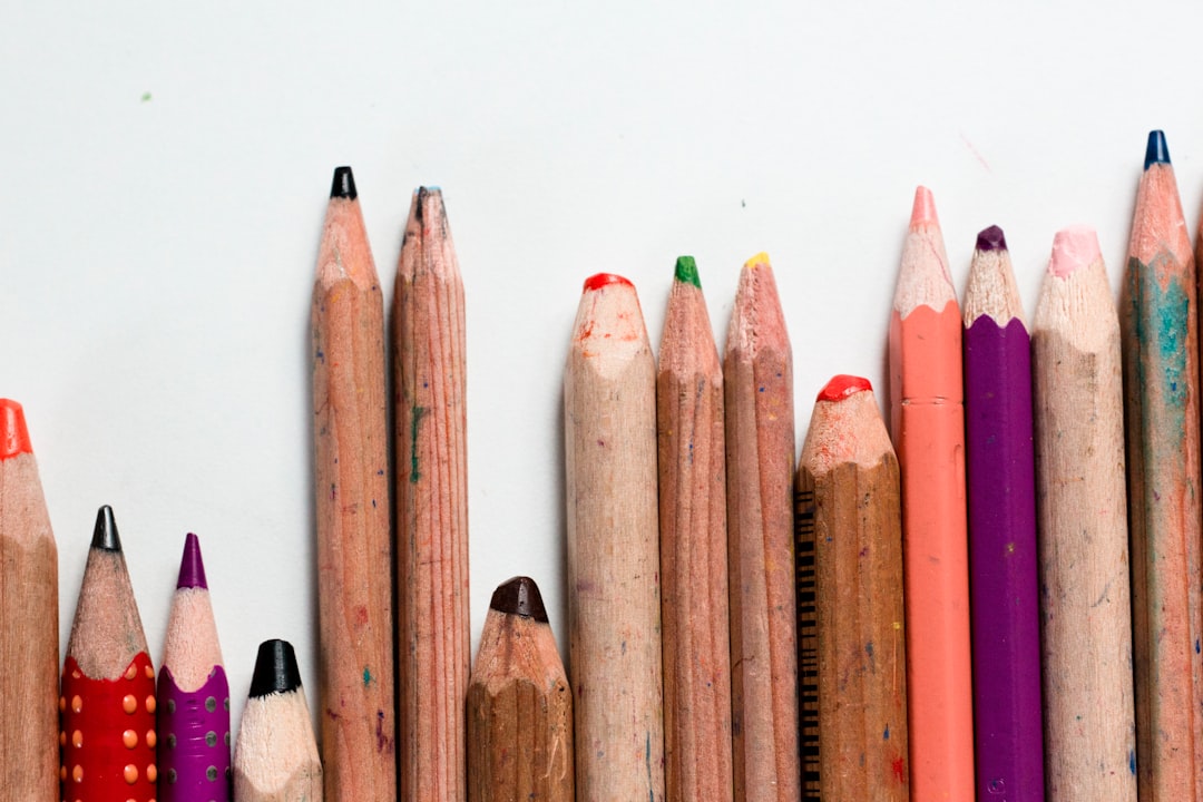 close-up photo of color pencil