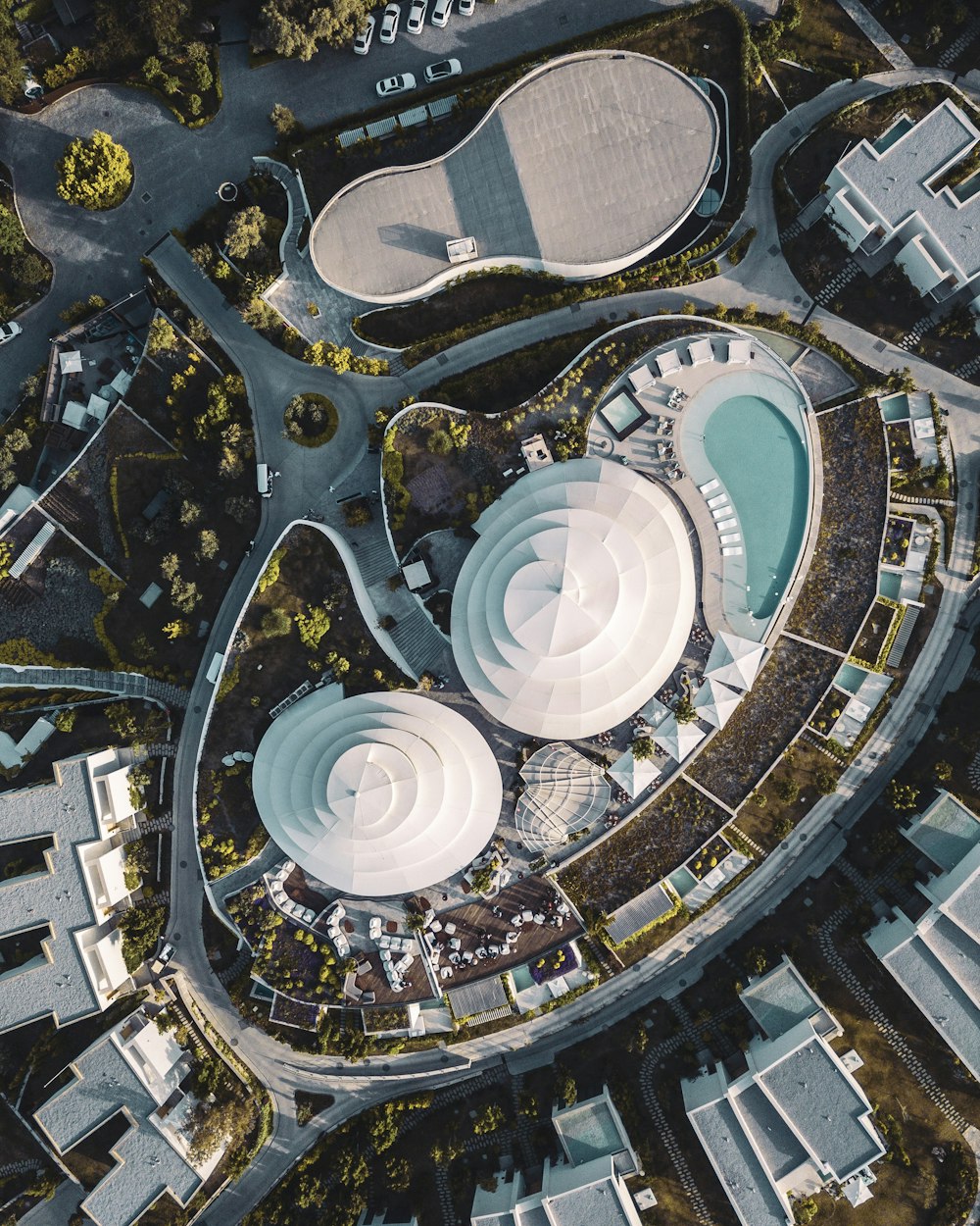 Photographie aérienne de bâtiments