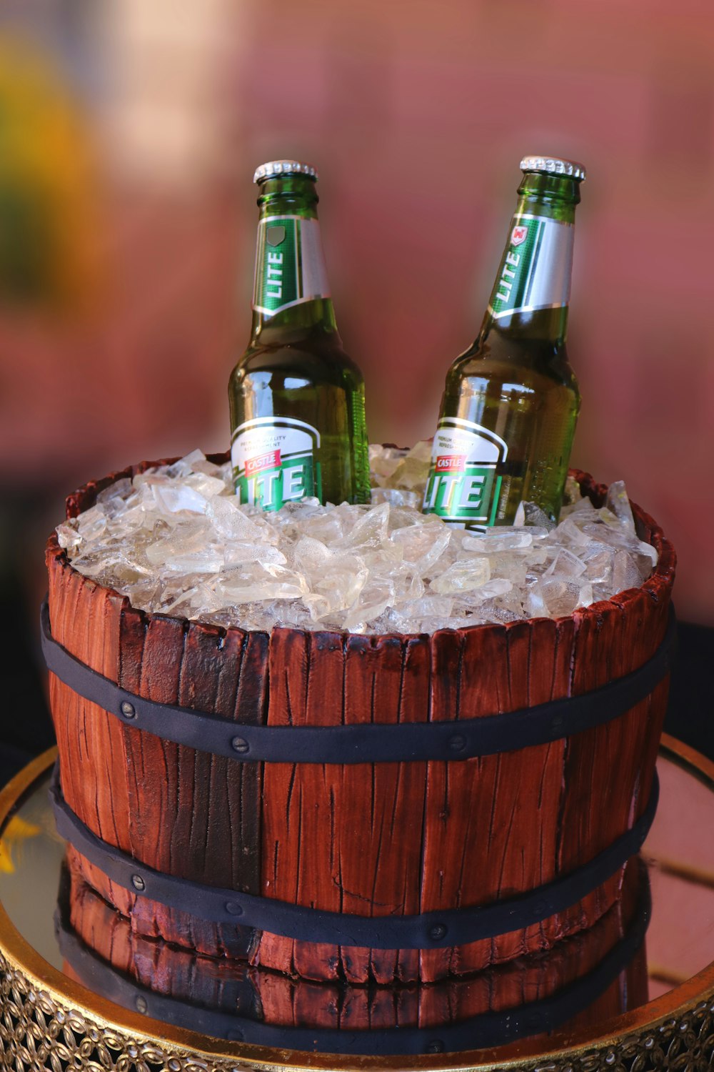 two bottles in bucket