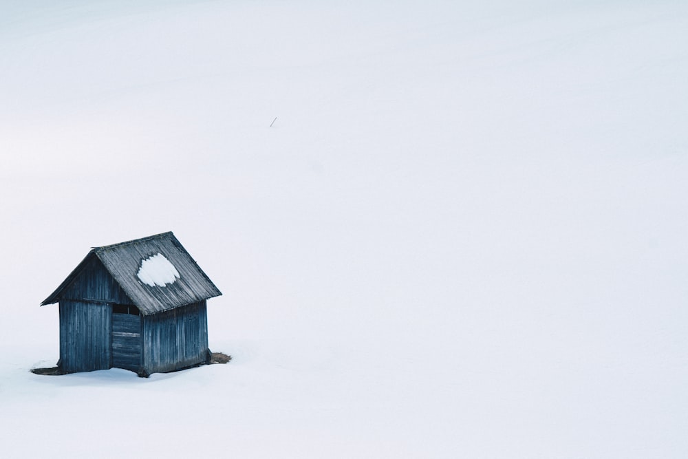 blue wooden house illustration