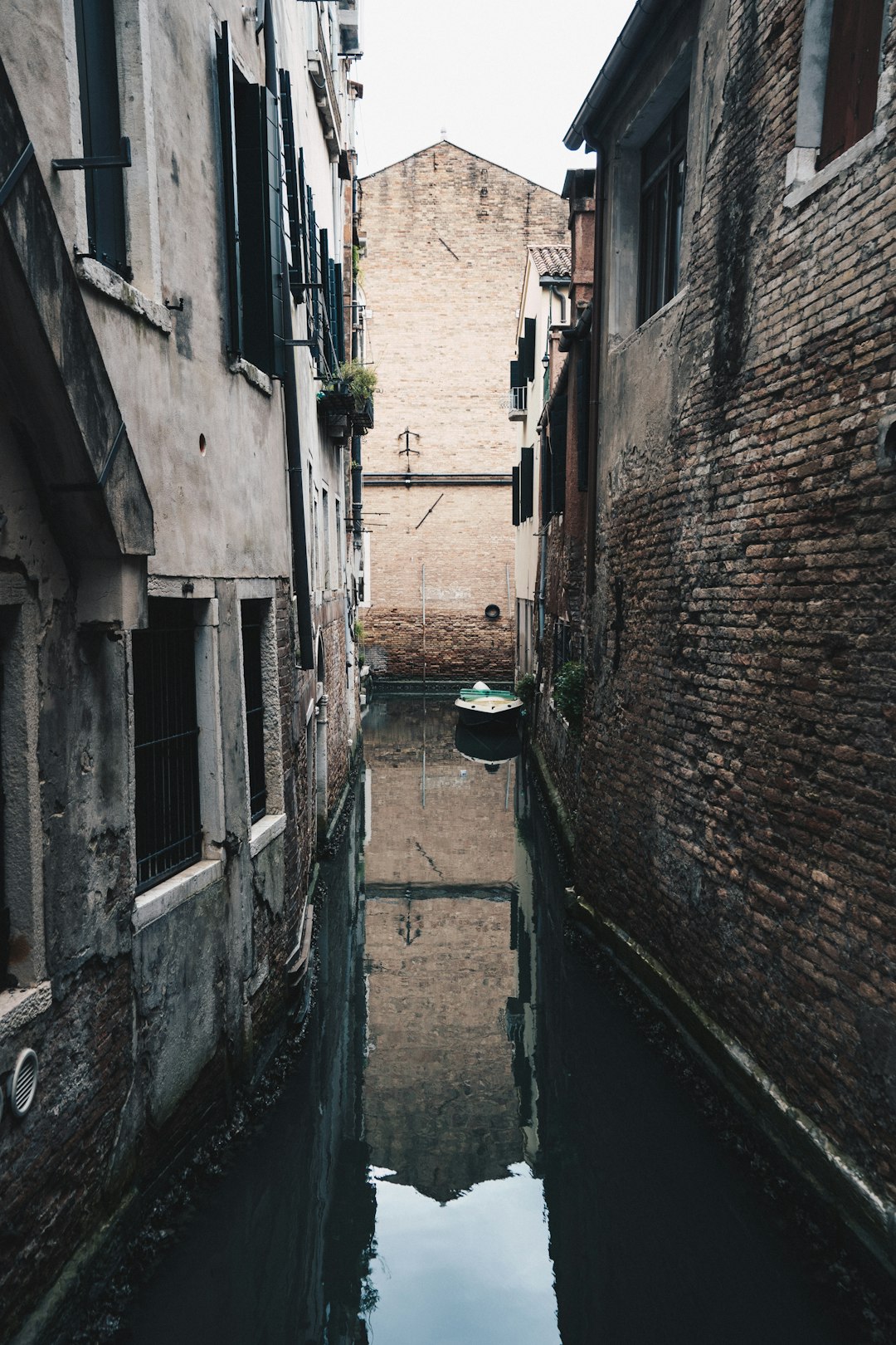 body of water between houses