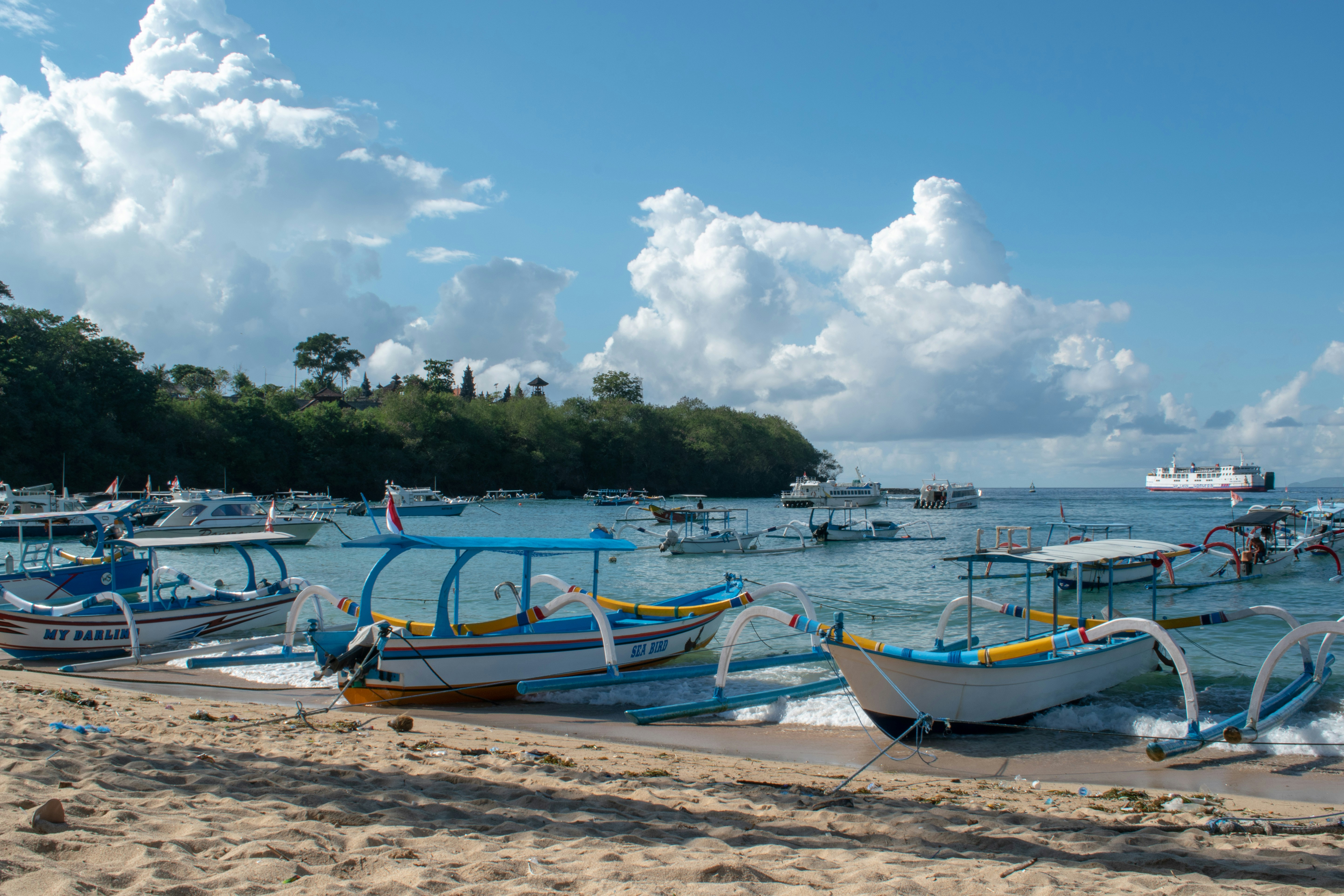 Boats on the beach.