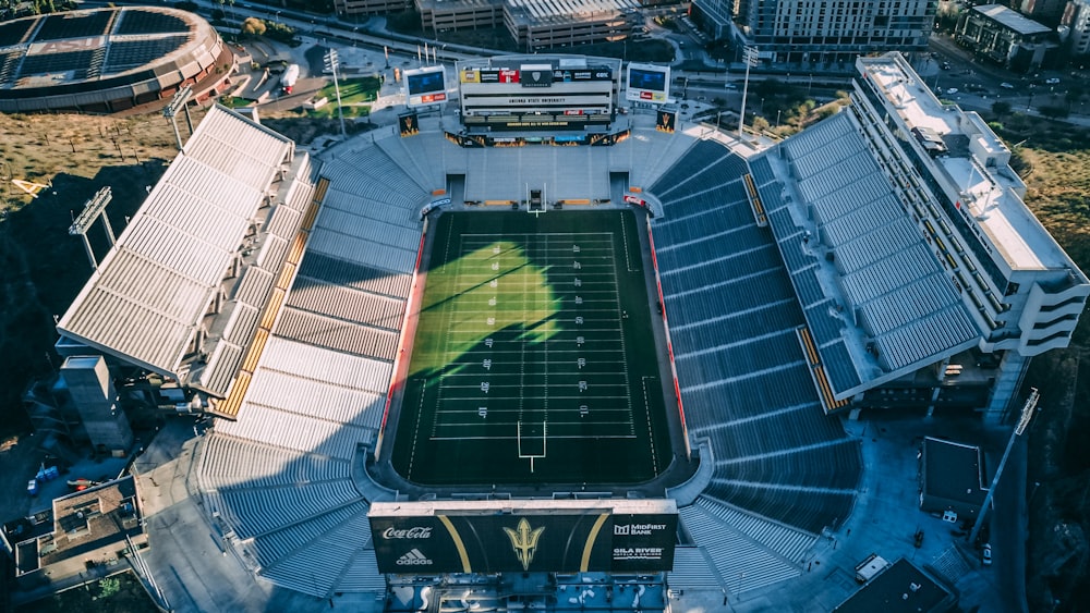aerial photography of football field