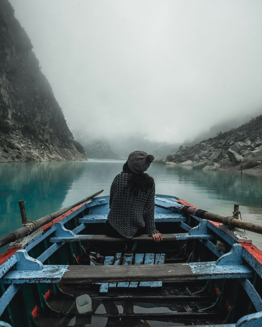 woman sitting on boat