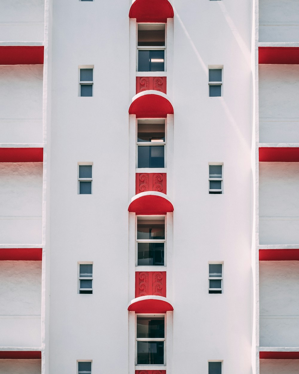 white and red concrete building