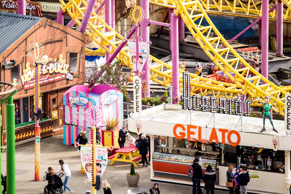 people at the amusement park