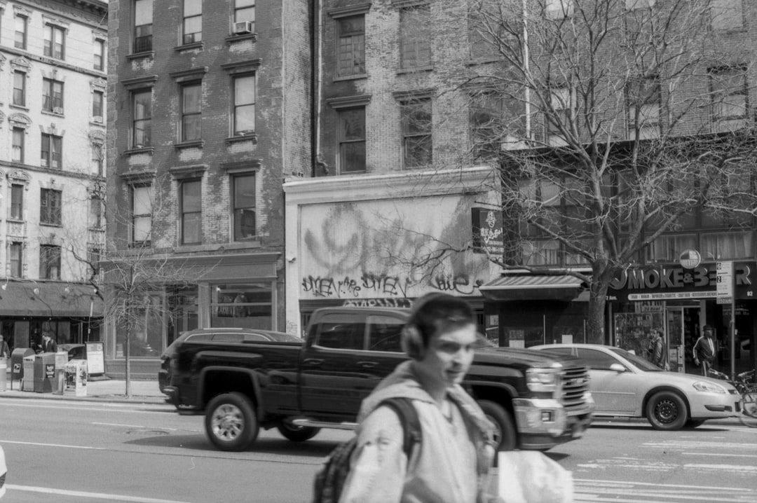 man near building