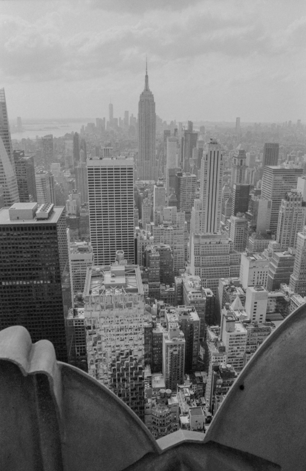 grayscale photo of high rise buildings