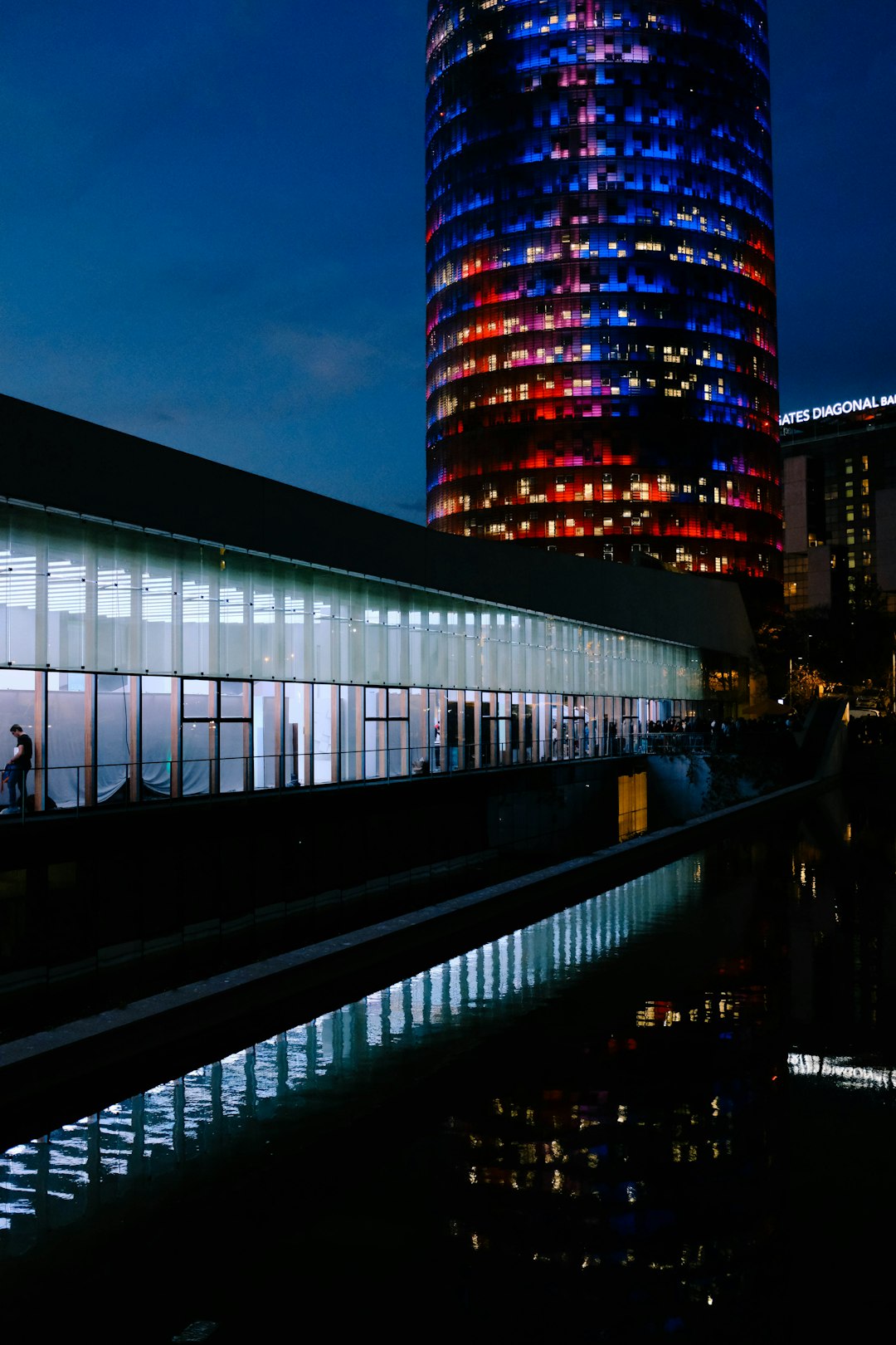 turned-on lights in building