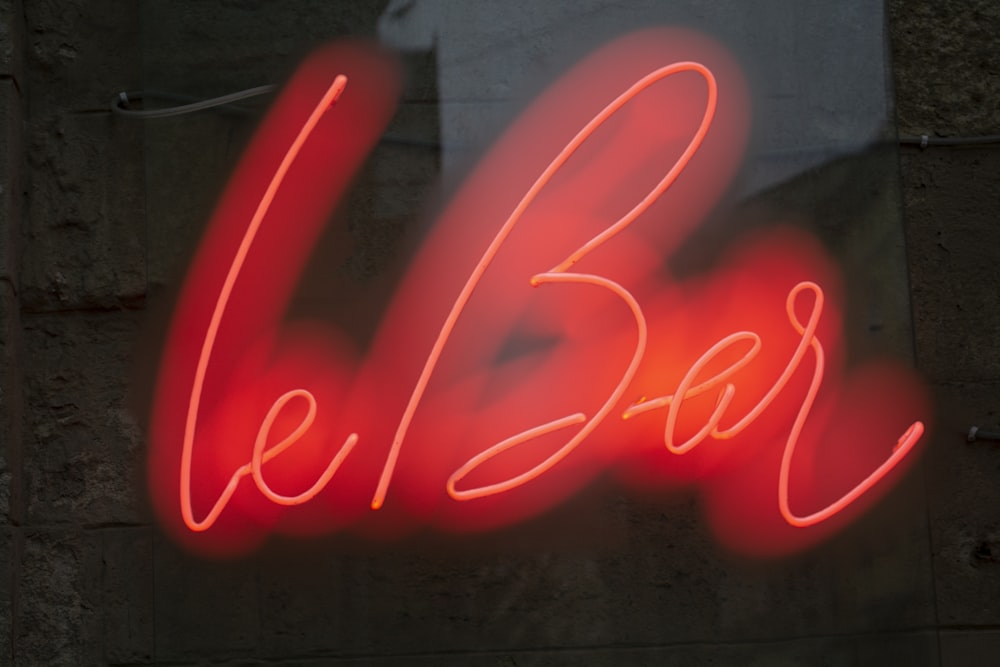 Le Bar neon signage