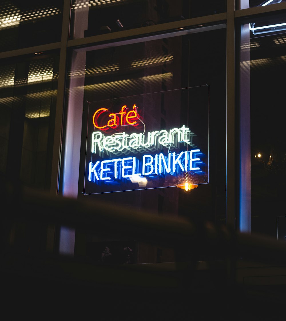 Cafe Resturant Ketel Binkie neon signage