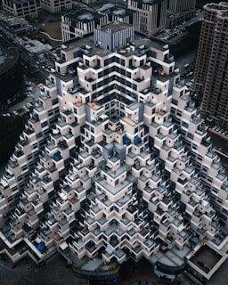 An aerial view of a residential building built by pacotrap-guinée.