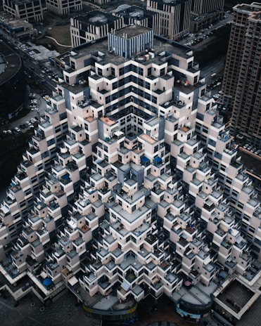 An aerial view of a residential building built by pacotrap-guinée.