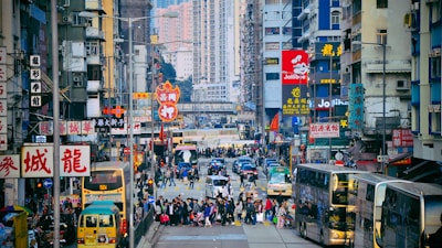 A vibrant city street bustling with culture and life.