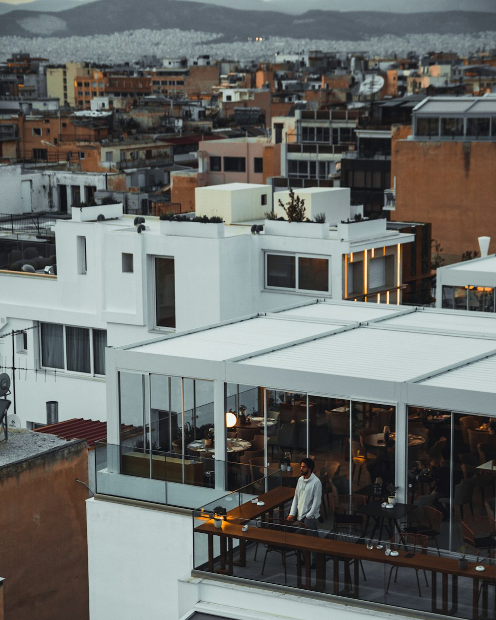 architectural photography of white and brown house