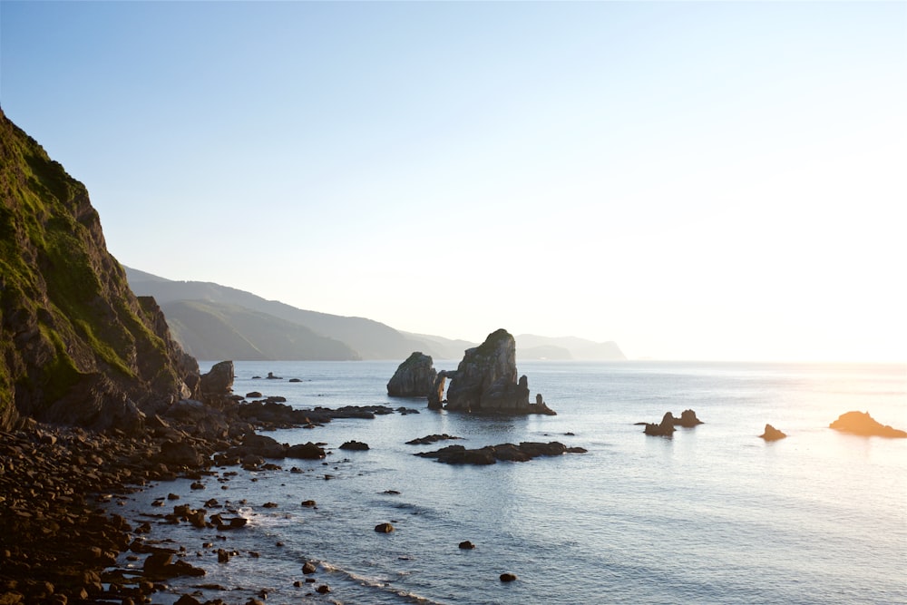 rock formations on seashore