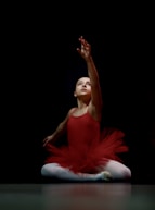 ballerina in red dress