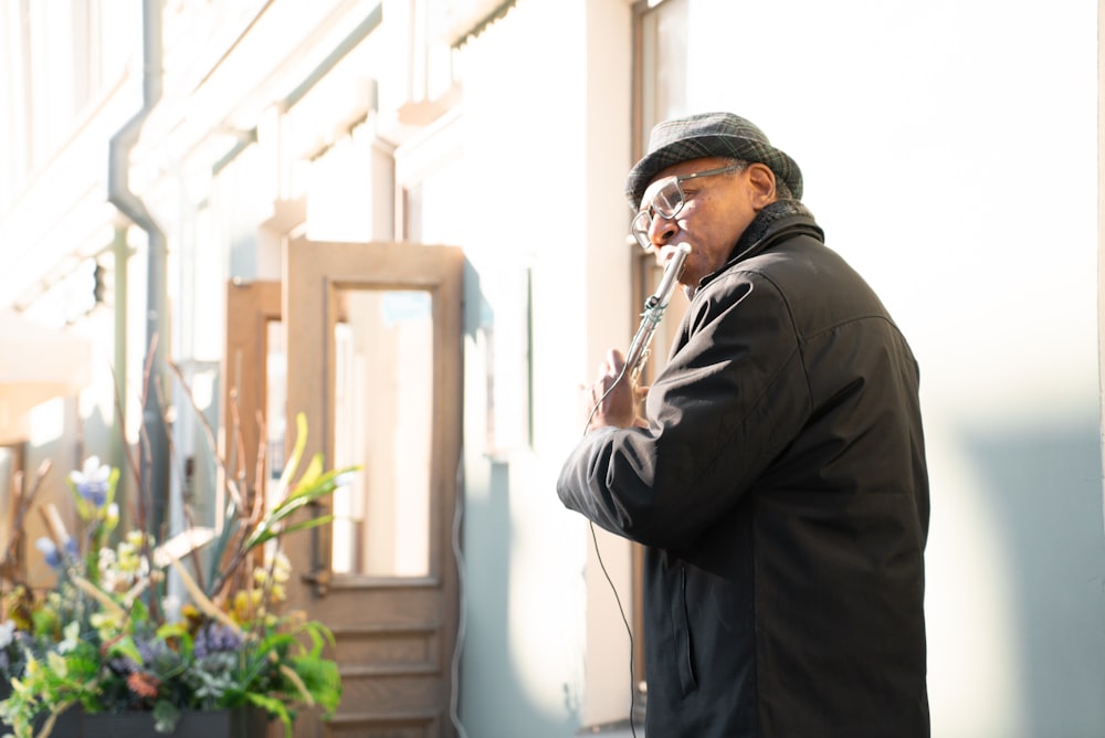 man standing near wall