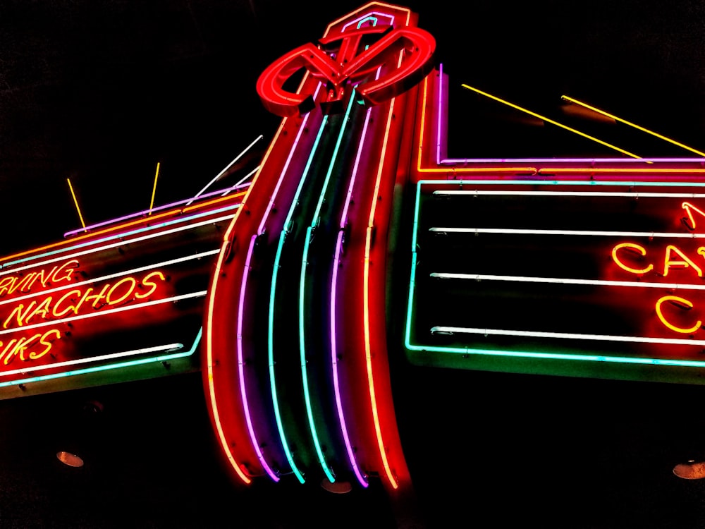 lighted neon light signage