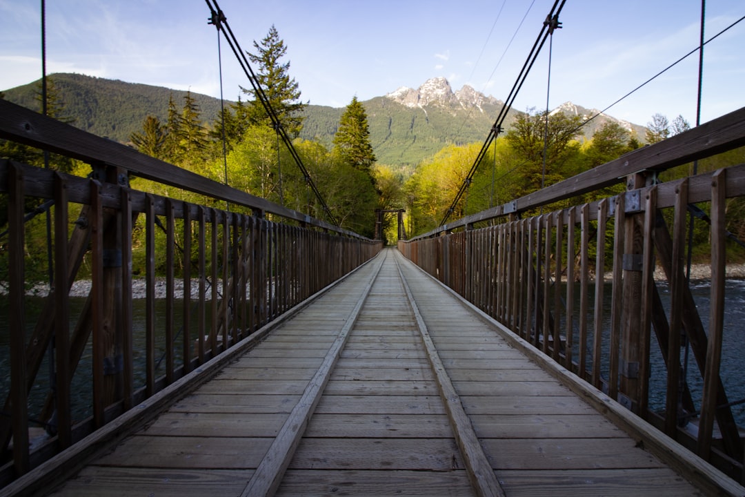 Bridge over the South Fork Skykomish River, looking toward Baring Mountain 