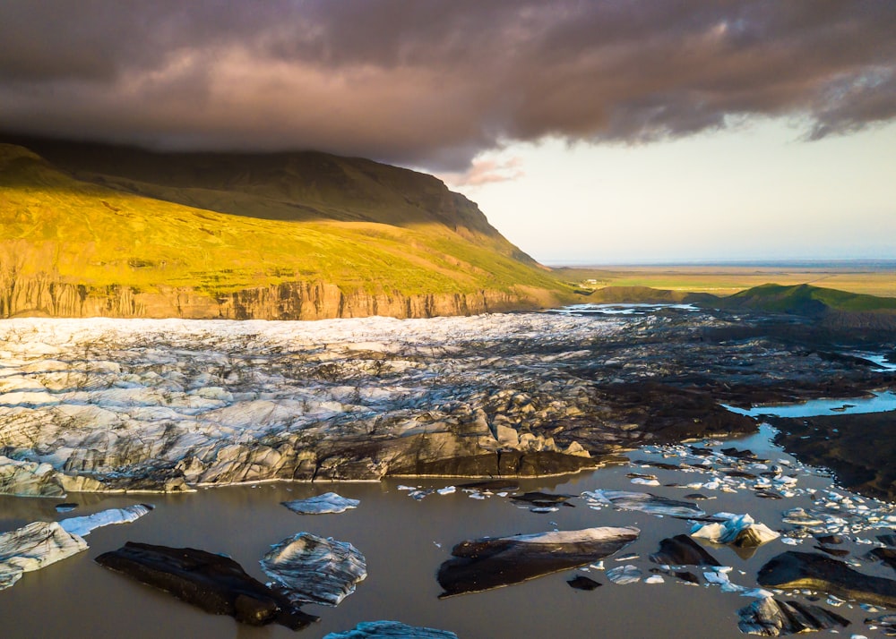 beach cliff near rock formations