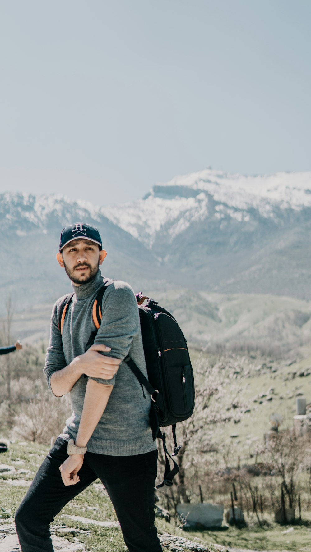 man wearing backpack