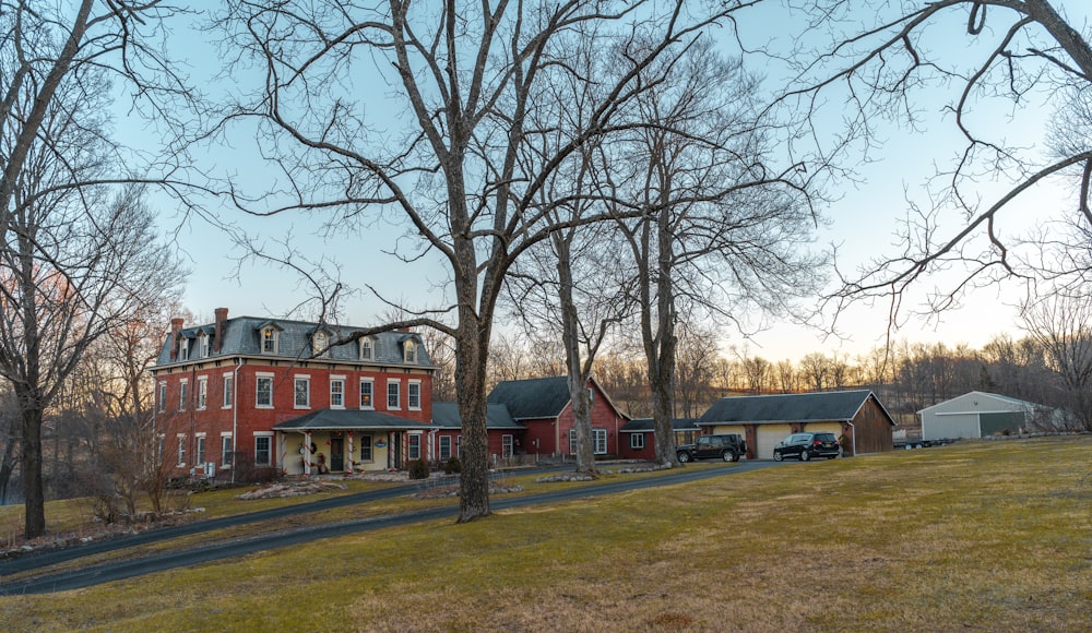 red and black house