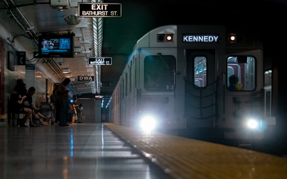 train on station at night