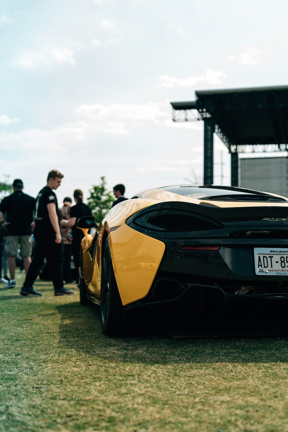 yellow sports car