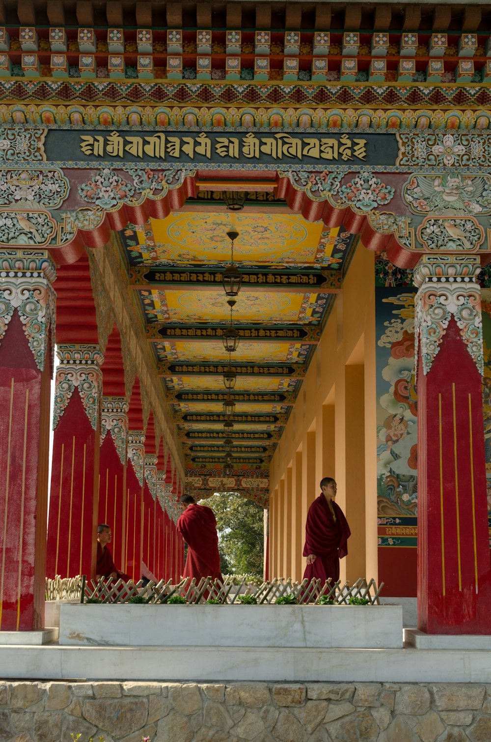 people standing in building