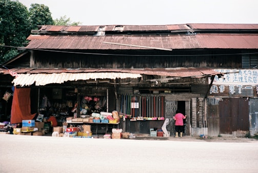 architectural photography of brown house