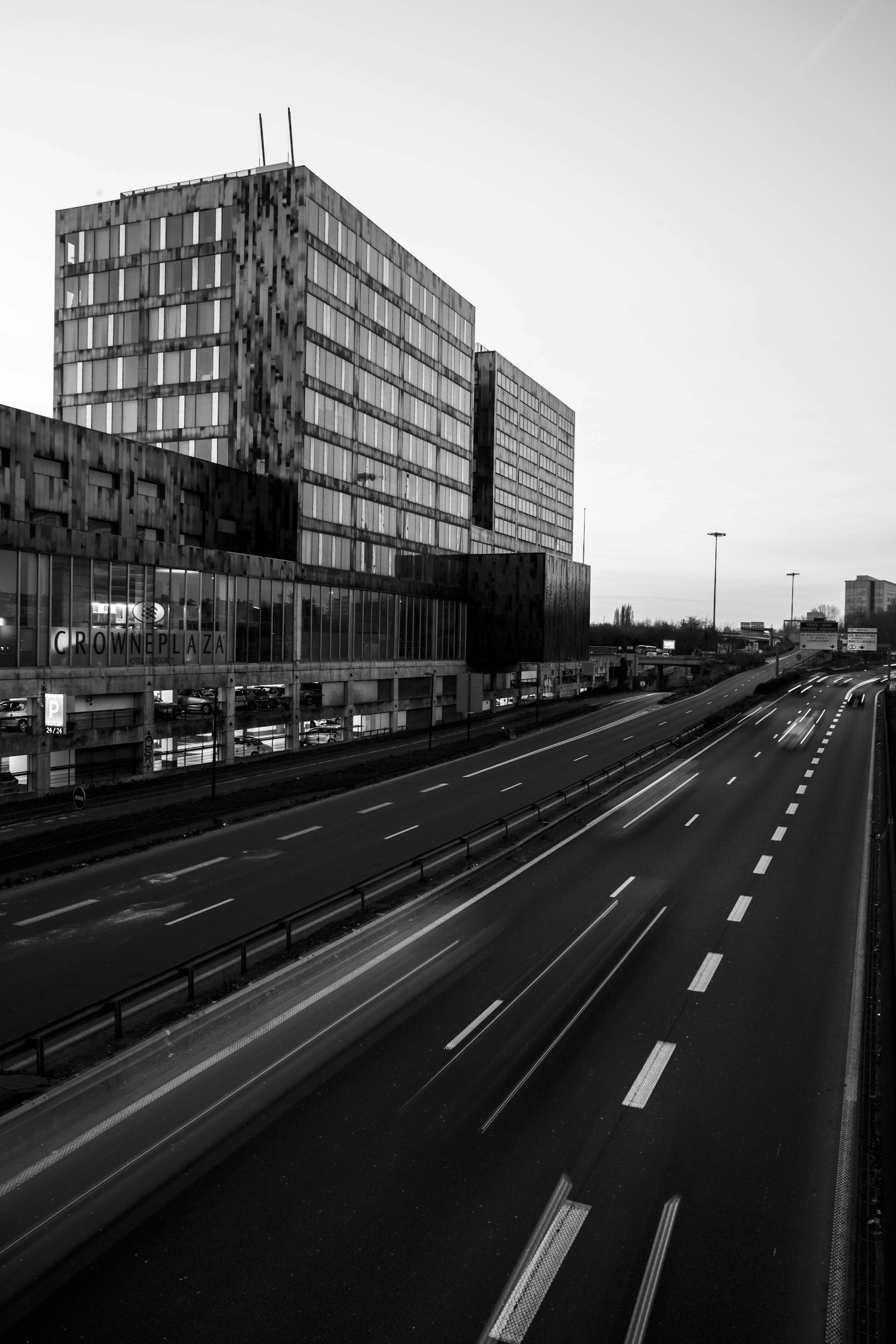 Canon EF 28mm F1.8 USM sample photo. Greyscale photography of road photography