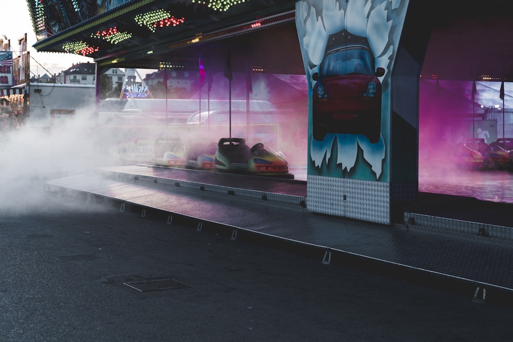 assorted-color bumper carts