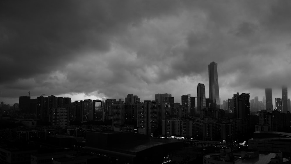 aerial photography of concrete high rise building under cloudy sky