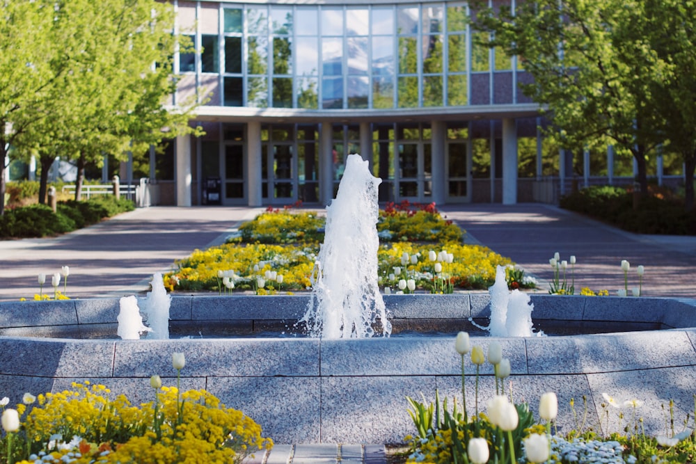 outdoor fountain near building