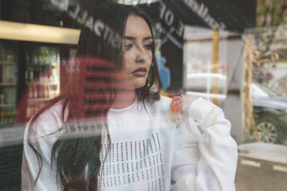 woman near wall