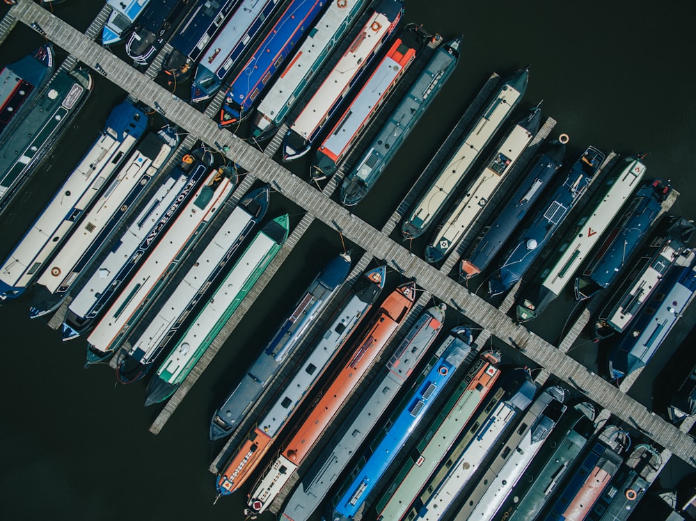 aerial view of ships