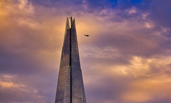 airplane near building