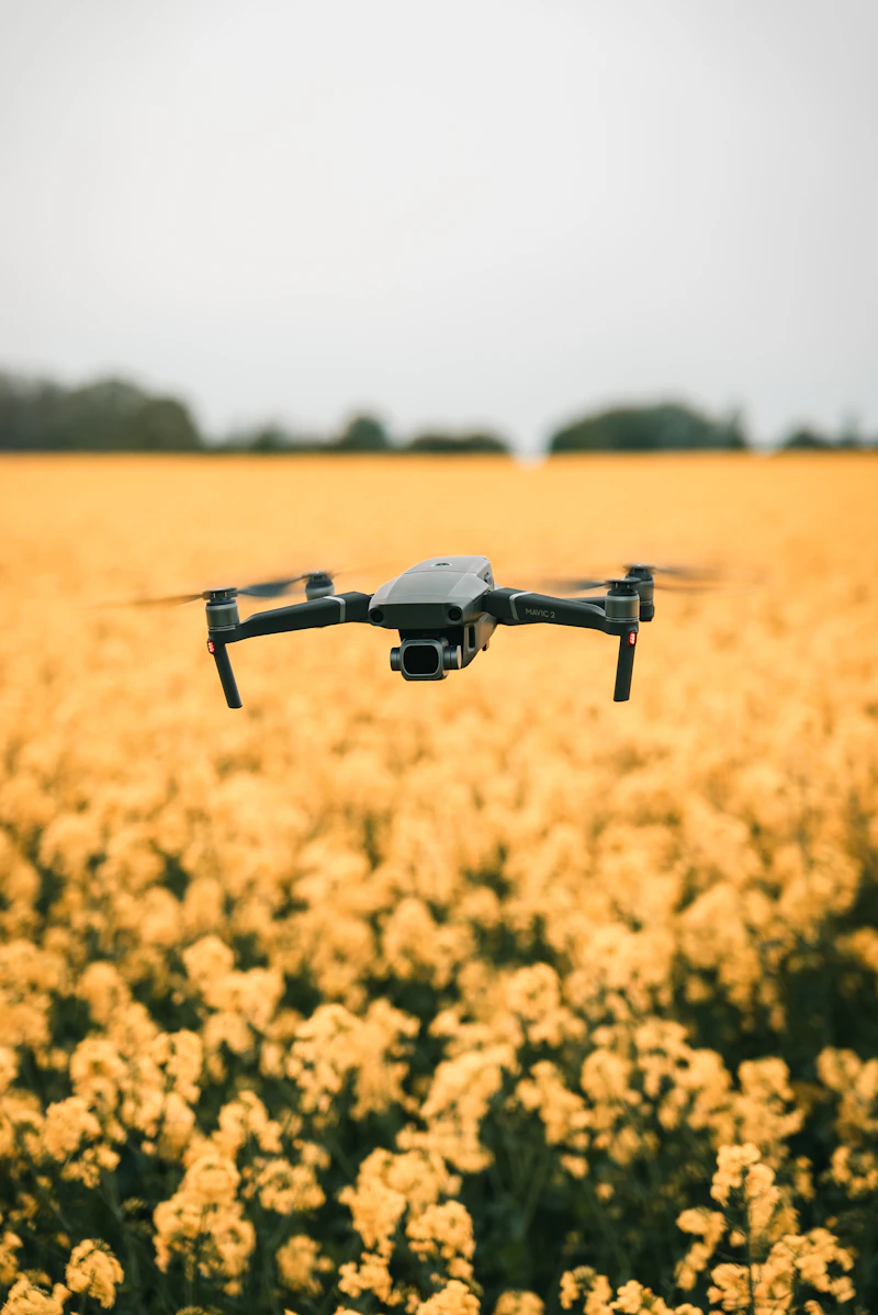 Aero One drone flying over an open field
