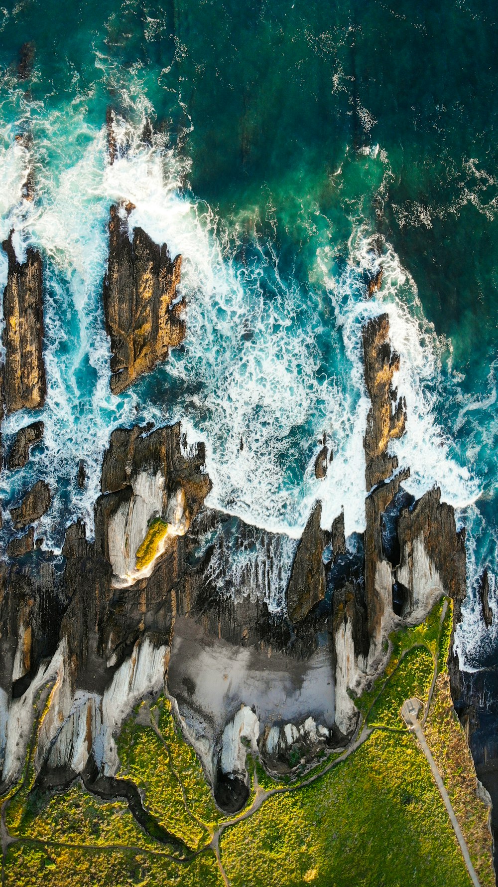 aerial view of ocean