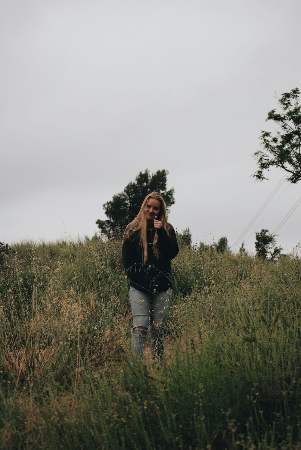 woman near plants