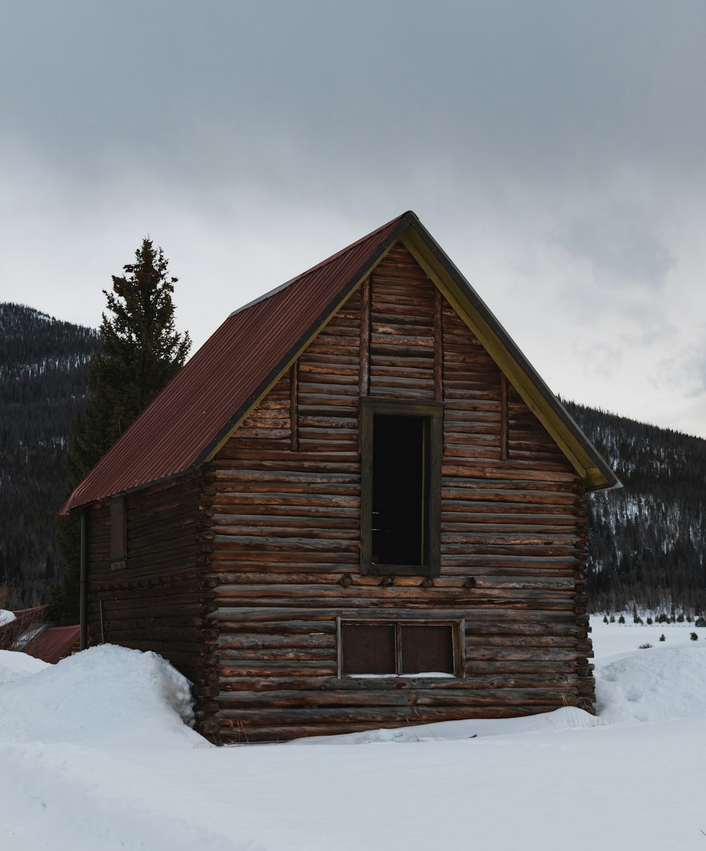 brown house on snow